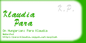 klaudia para business card